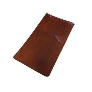 Leathersmith Shadow Calf Brown Leather Wallet, Approx. 6.5 x 3.5